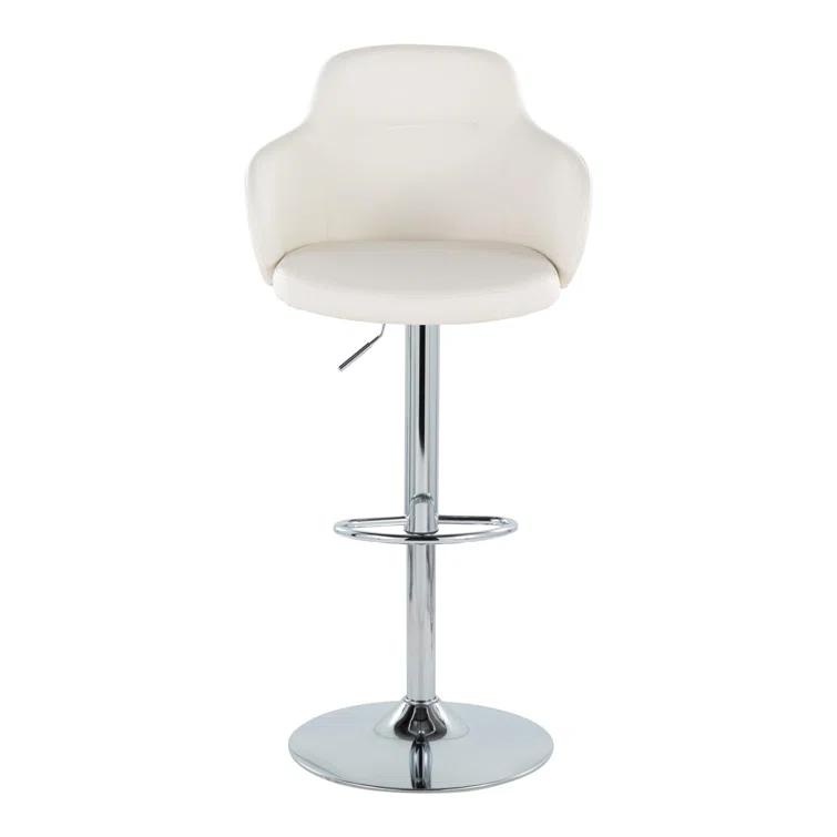 LumiSource Boyne Swivel Upholstered Adjustable Height Counter Stool with Metal Frame (Set of 2)