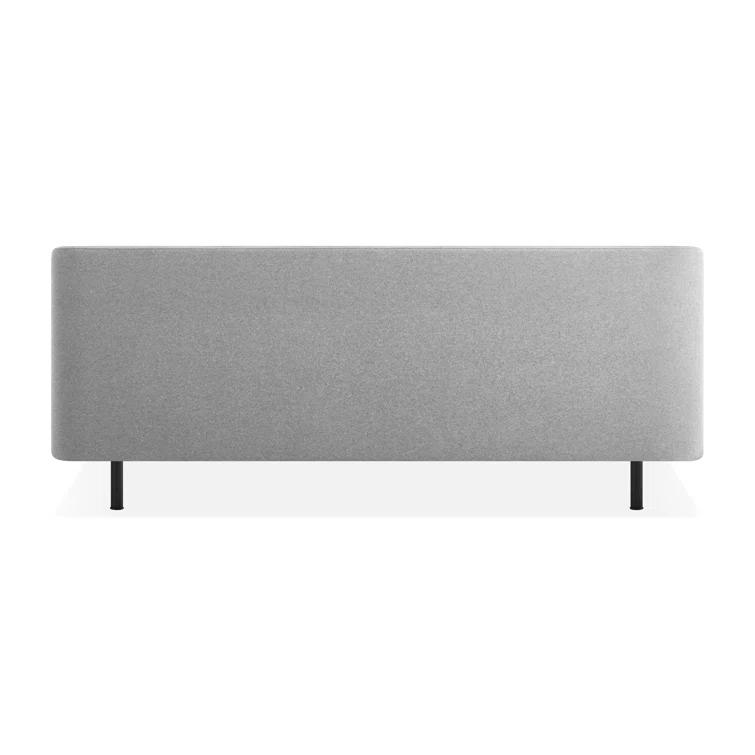 Vesper Light Grey King Upholstered Platform Bed with Curved Headboard