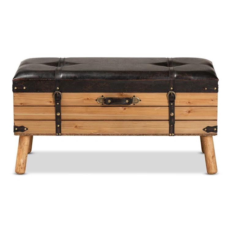 Aaleena Faux Leather Ottoman