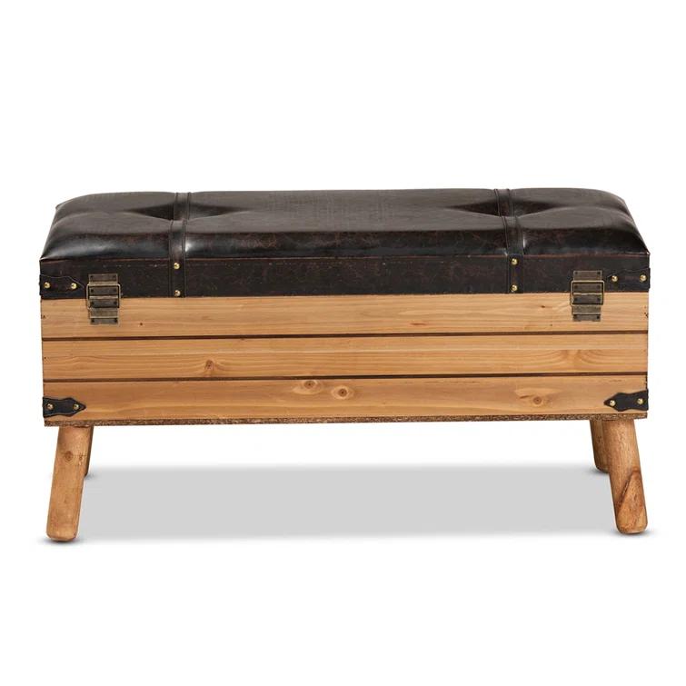 Aaleena Faux Leather Ottoman