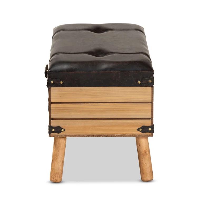 Aaleena Faux Leather Ottoman