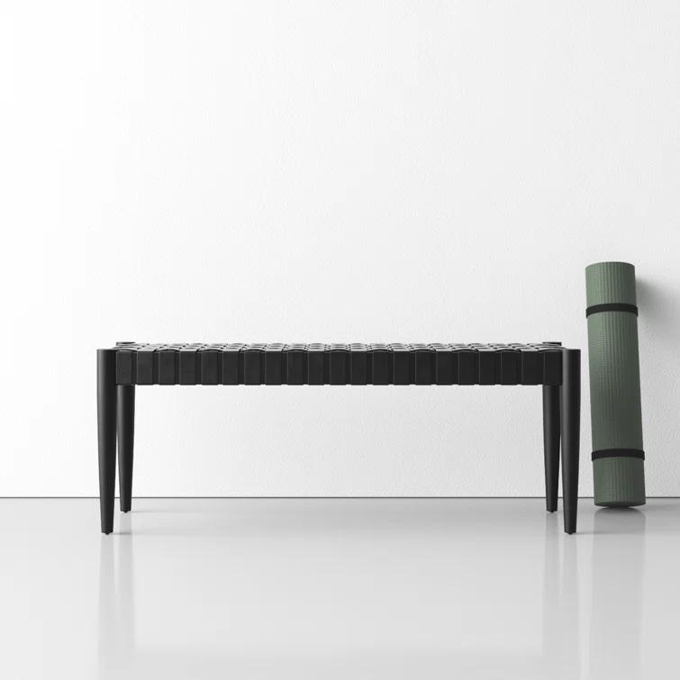Orin 47" Woven Leather Bench