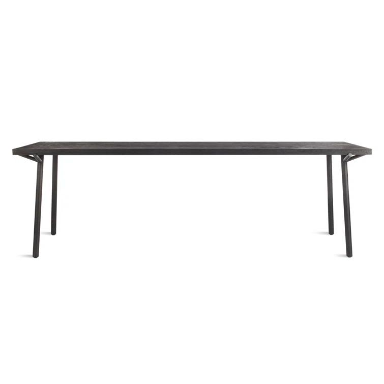 Branch Oak Solid Wood Top Metal Base Dining Table