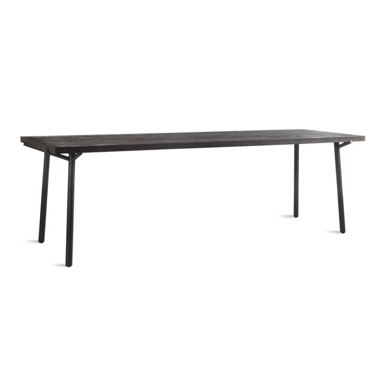 Branch Oak Solid Wood Top Metal Base Dining Table