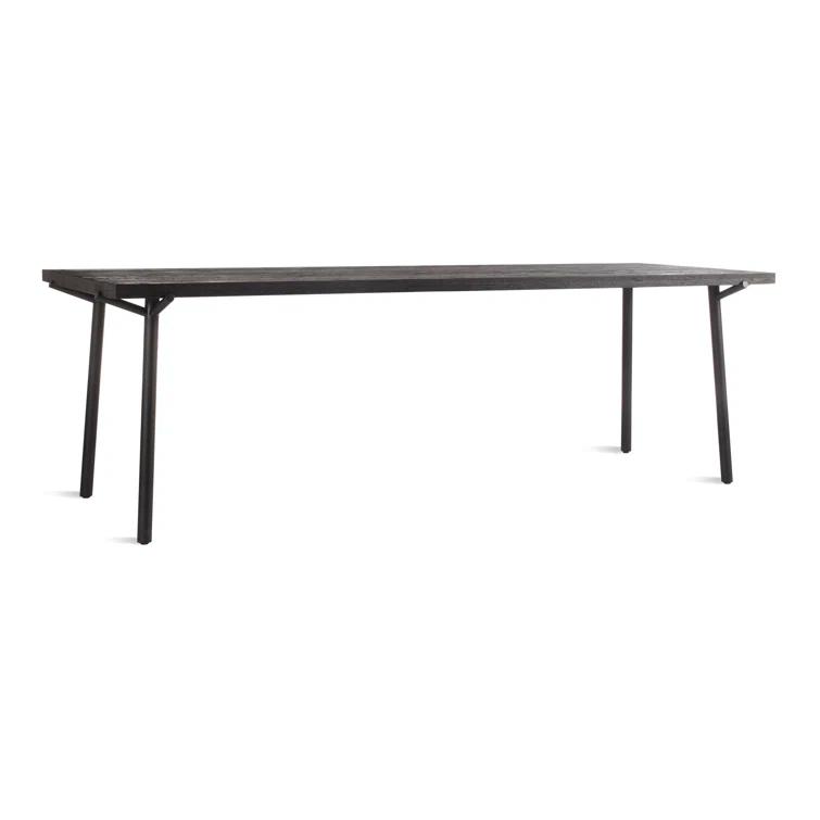 Branch Oak Solid Wood Top Metal Base Dining Table