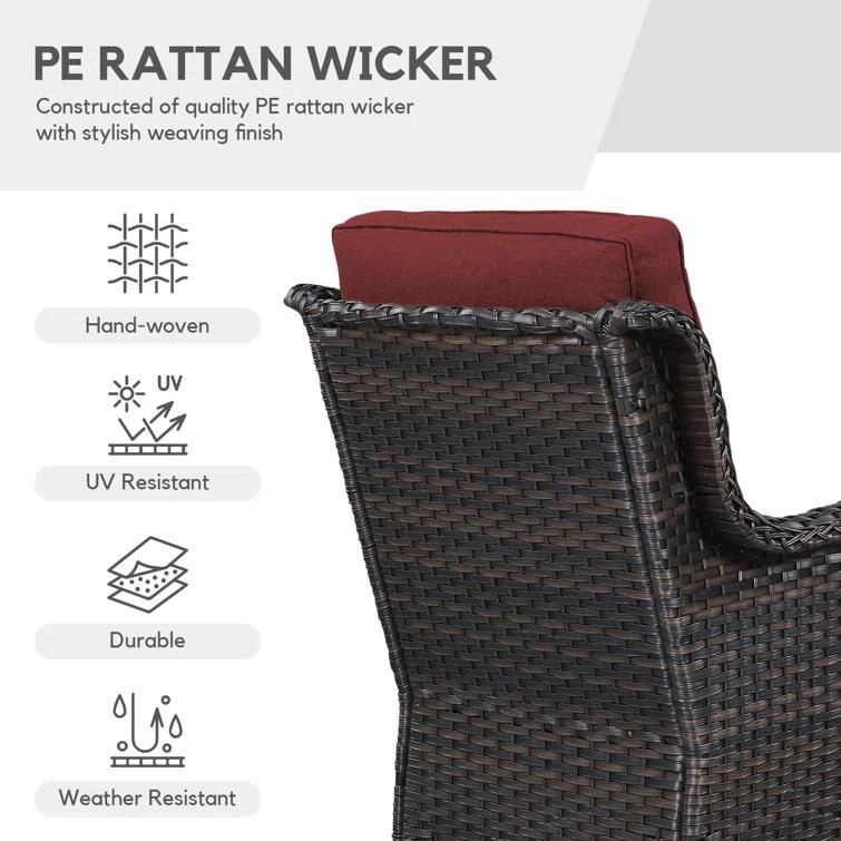 Carolina Outdoor Wicker Swivel Glide Chair with Cushions