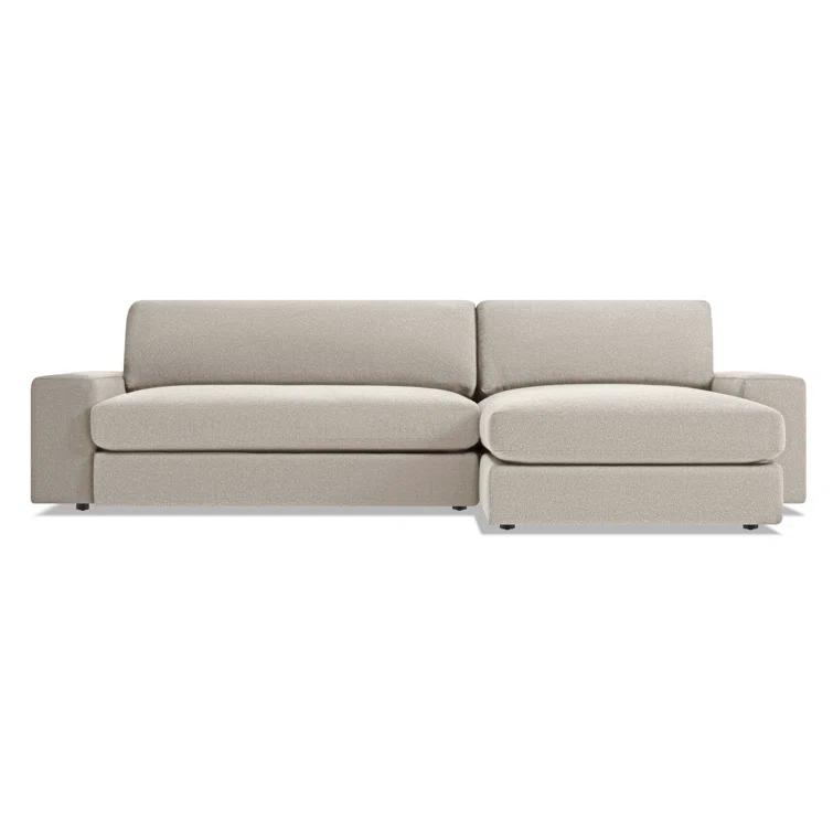 Esker Kelso Blue Velvet L-Shaped Sofa with Removable Cushions
