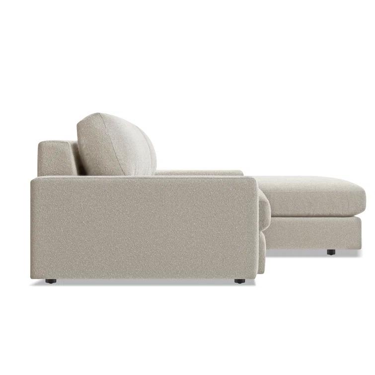 Esker Kelso Blue Velvet L-Shaped Sofa with Removable Cushions