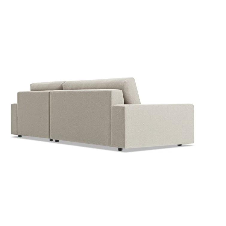 Esker Kelso Blue Velvet L-Shaped Sofa with Removable Cushions
