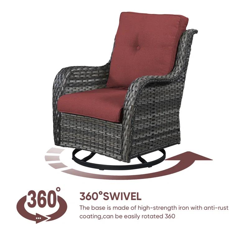 Carolina Outdoor Wicker Swivel Glide Chair with Cushions