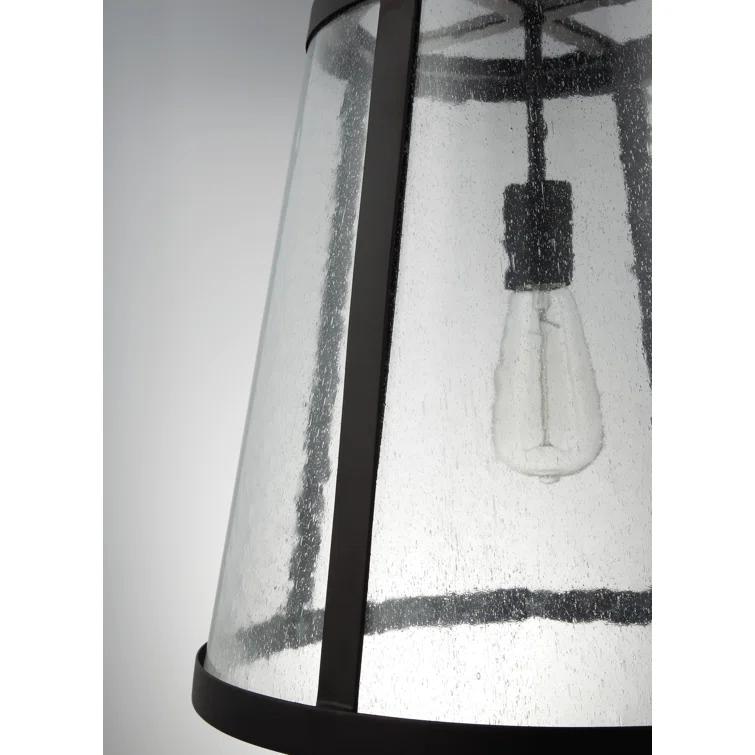 Elegant Harrow 3-Light Oil Rubbed Bronze Pendant with Clear Seeded Glass