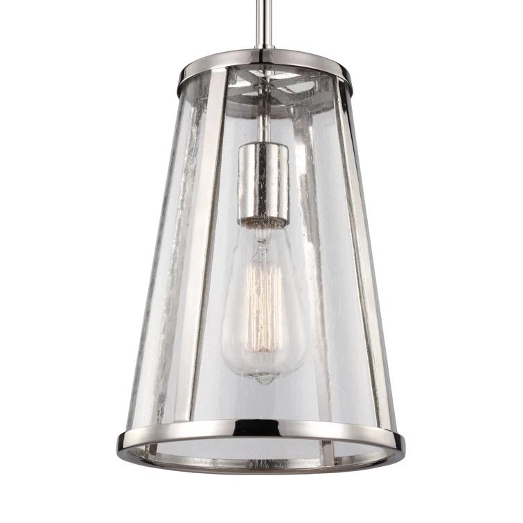 Feiss Lighting-Harrow-1 Light Mini-Pendant in Modern Style-16 Inch Wide by 17.38 Inch High-Polished Nickel Finish -Tr