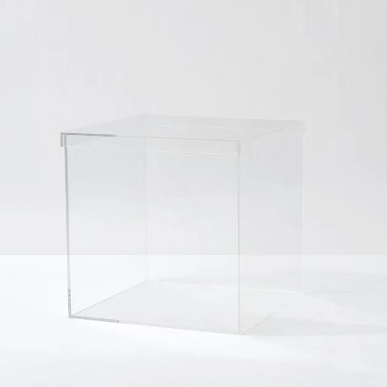 Lucite Clear Square Pet Toy Storage Cube with Removable Lid - 12"