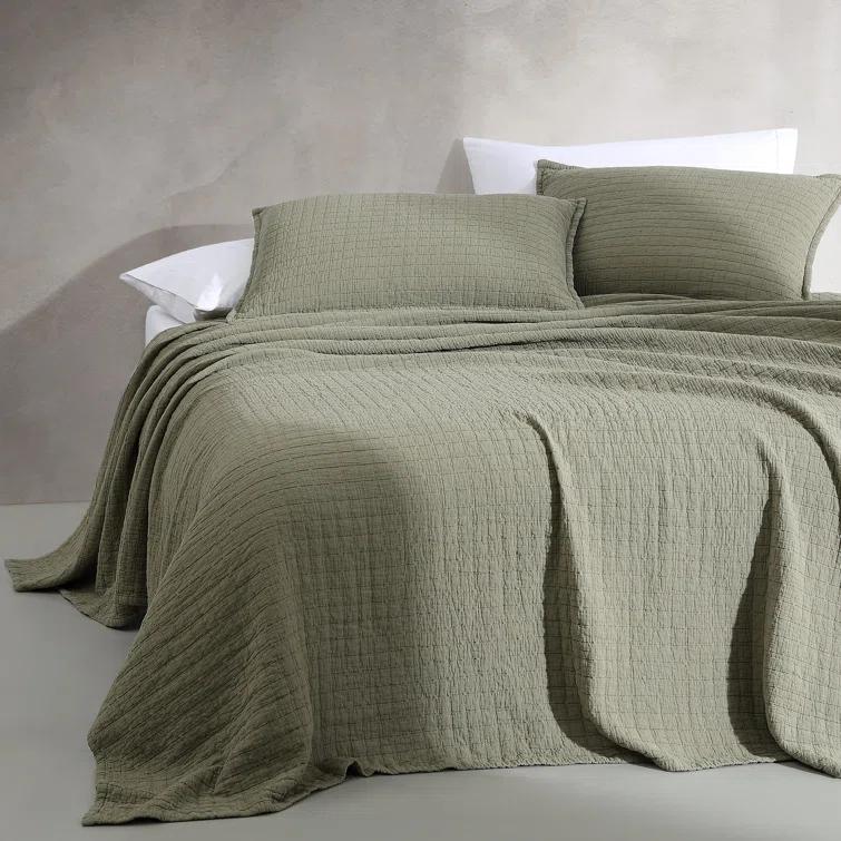 Calvin Klein Essential Garment Washed Solid Reversible Cotton Coverlet