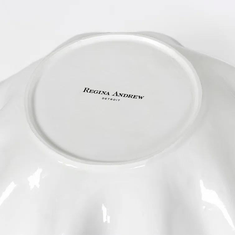 Ruffle Ceramic Bowl by Regina Andrew - White / Large
