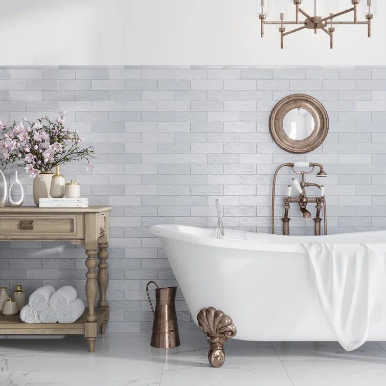 Apollo Tile 38 pack 2.5 in. x 8 in. Polished and Honed Ceramic Subway Wall Tile (5.38 sq. ft./Case)