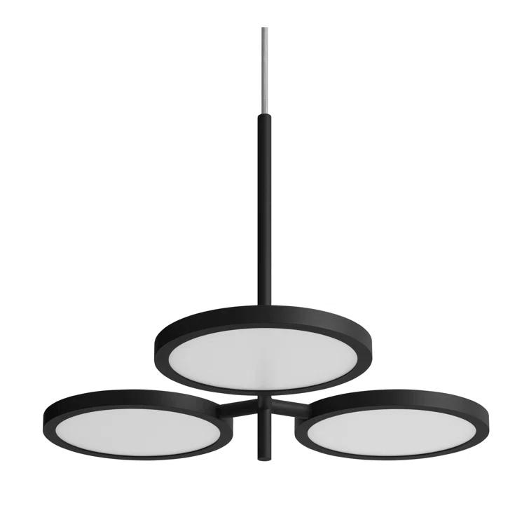 Aurora Black Aluminum 3-Light Adjustable LED Pendant