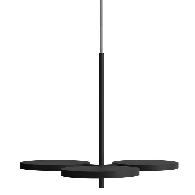 Aurora Black Aluminum 3-Light Adjustable LED Pendant