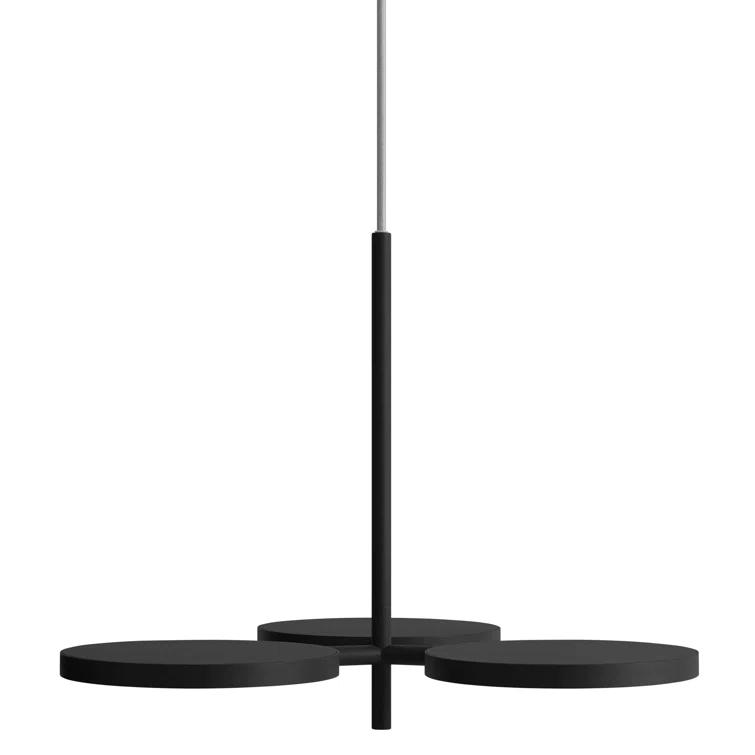 Aurora Black Aluminum 3-Light Adjustable LED Pendant