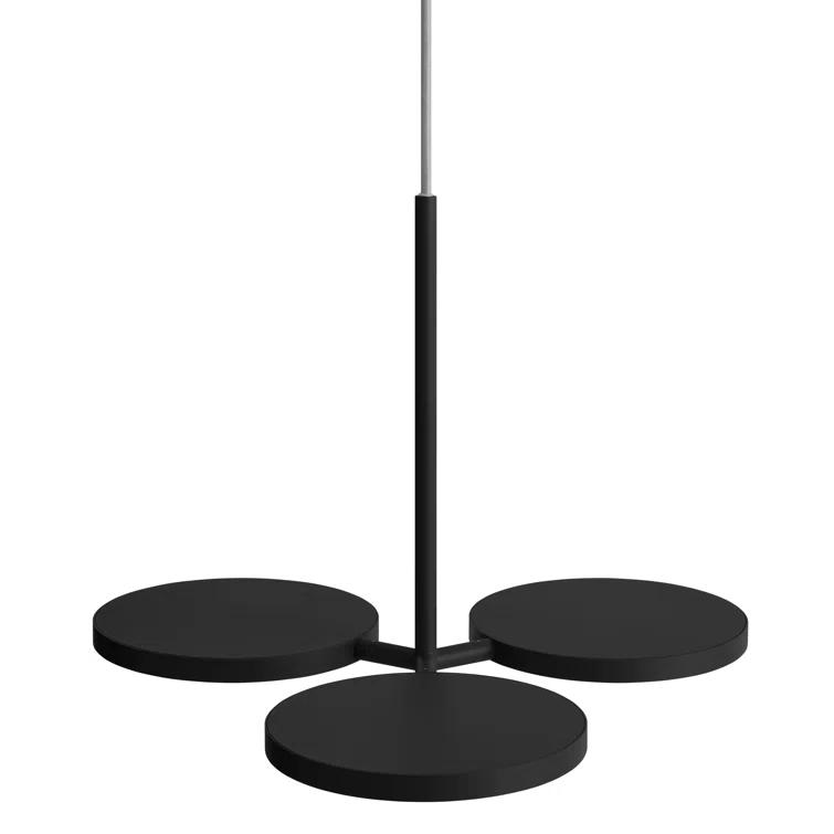 Aurora Black Aluminum 3-Light Adjustable LED Pendant