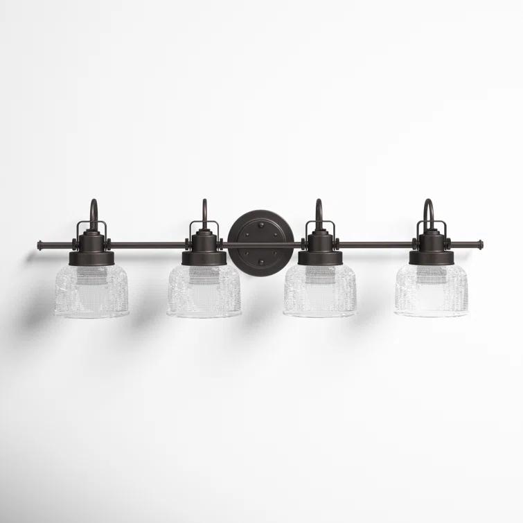 Rosser 4 Light Transparent Dimmable Vanity Light