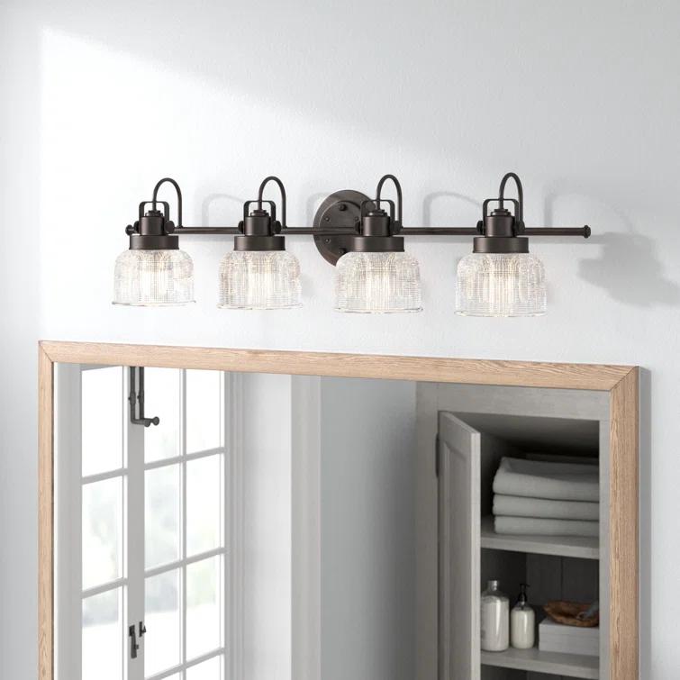 Rosser 4 Light Transparent Dimmable Vanity Light