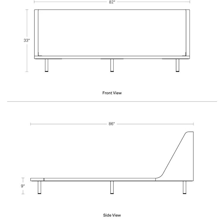 Vesper Light Grey King Upholstered Platform Bed with Curved Headboard