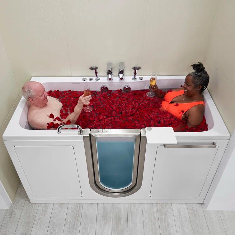 Ella Walk In Baths Escape 72'' x 36'' Walk-in Acrylic Bathtub with Faucet 93285-22Ph