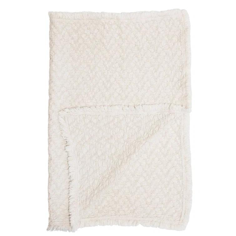 Cream 30"x40" Blanket, 100% Cotton, For Baby Nursery or Stroller by Crane Baby