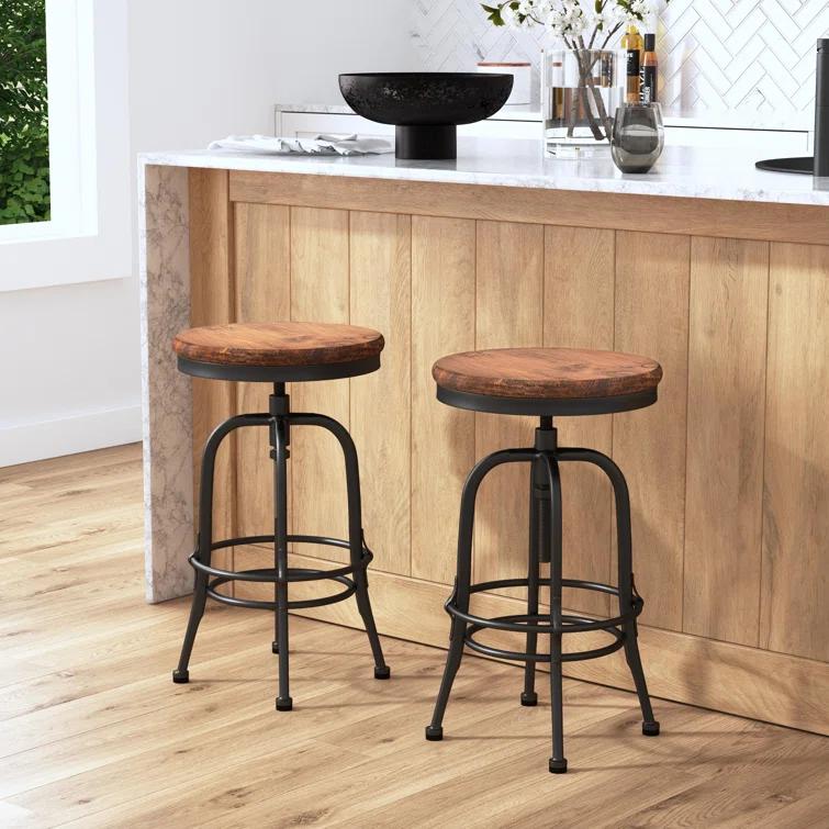 Kosas Home Piper Adjustable Counter Stool Black