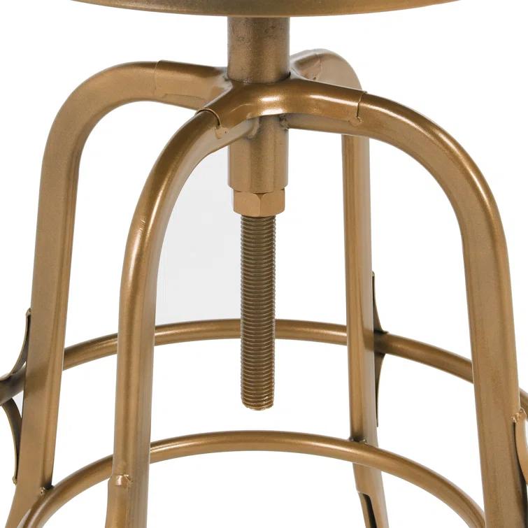 Piper 26" Brown and Brass Adjustable Metal Counter Stool