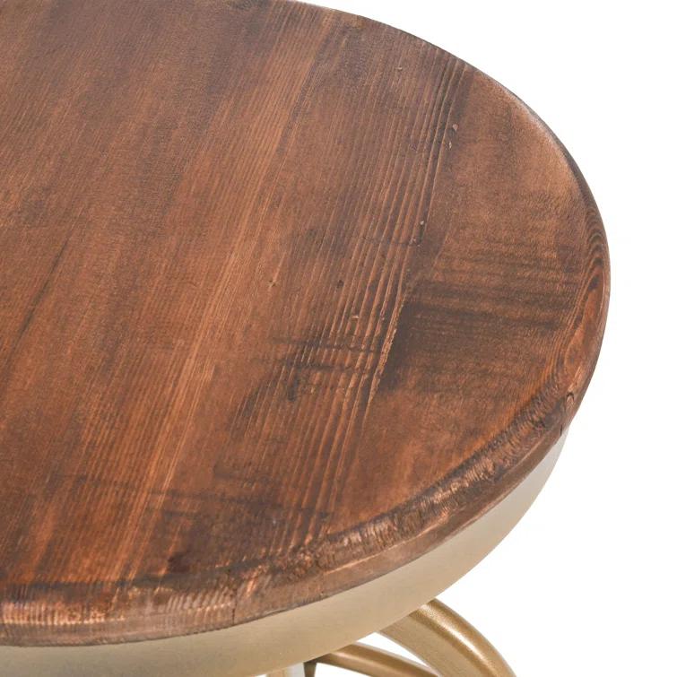Piper 26" Brown and Brass Adjustable Metal Counter Stool