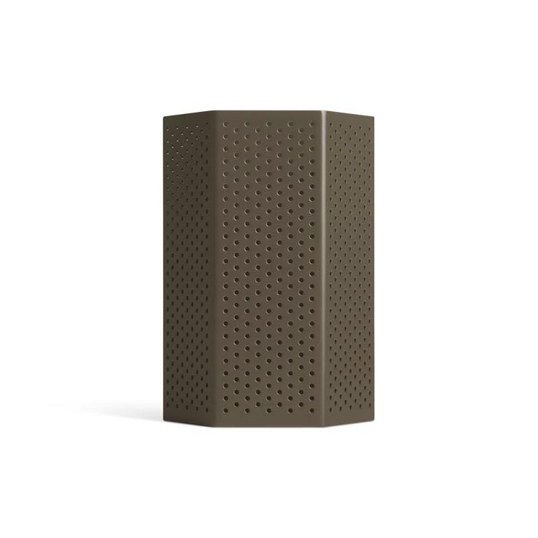 Dark Olive Hexagonal Aluminum Hanging Candle Lantern