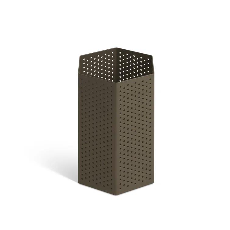 Dark Olive Hexagonal Aluminum Hanging Candle Lantern