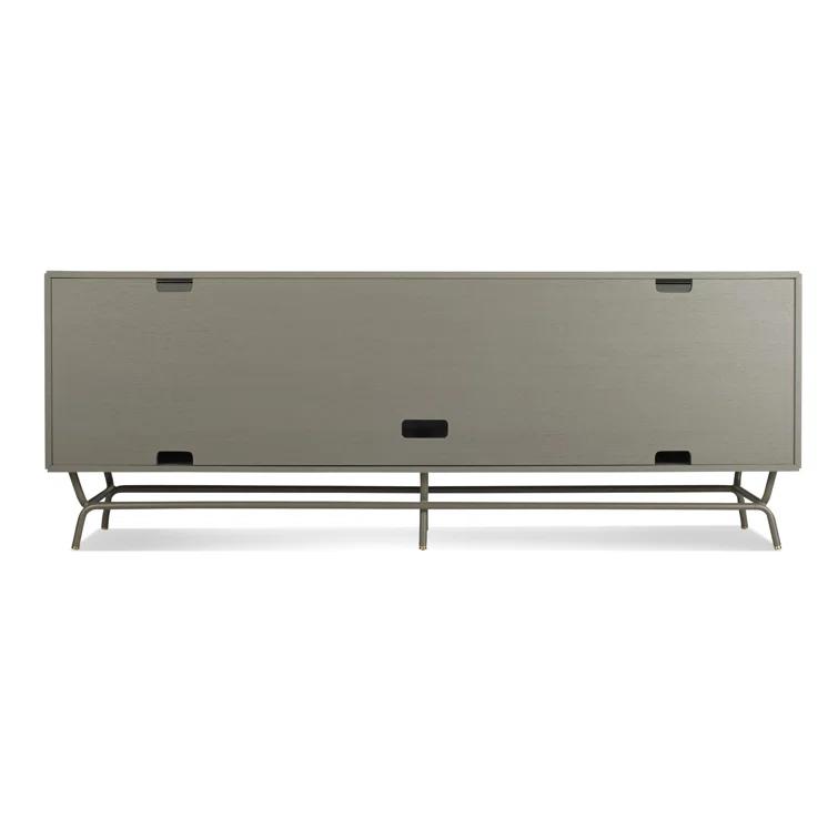 Dang 82" Risk-Averse Gray TV Stand with Brass Details