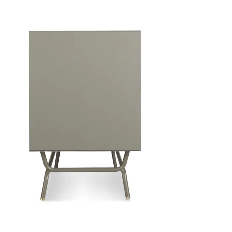Dang 82" Risk-Averse Gray TV Stand with Brass Details