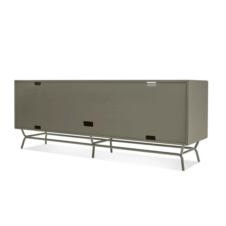 Dang 82" Risk-Averse Gray TV Stand with Brass Details