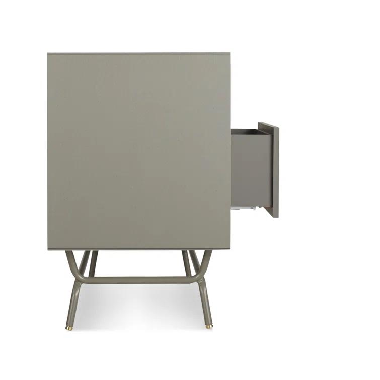 Dang 82" Risk-Averse Gray TV Stand with Brass Details