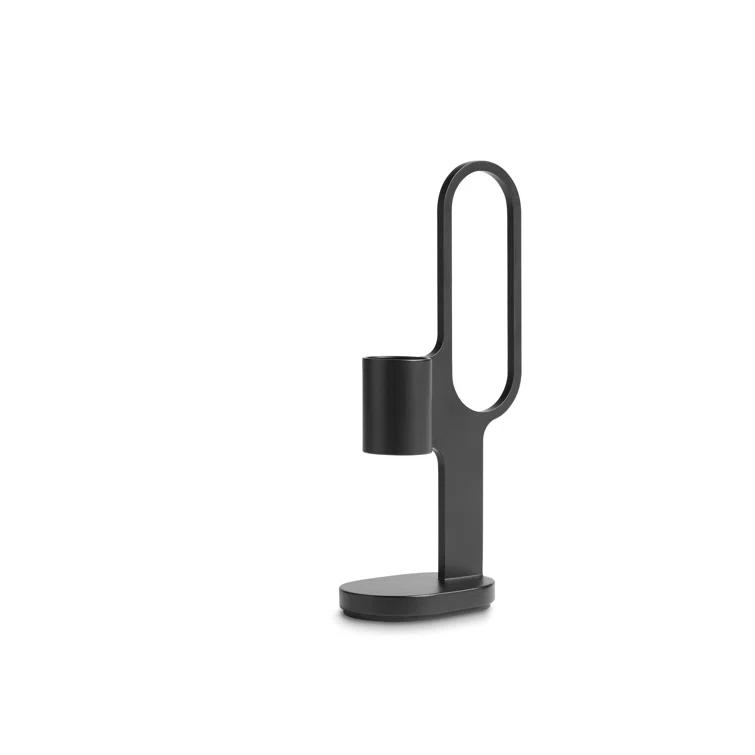 Oxblood Metal Modern Candlestick Holder