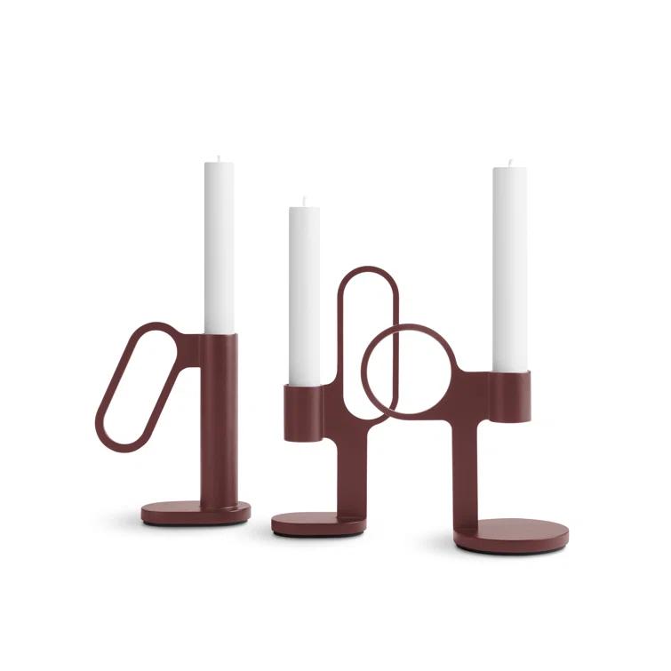 Blu Dot Who Goes There? 7'' H Powder-coated Steel Tabletop Candlestick
