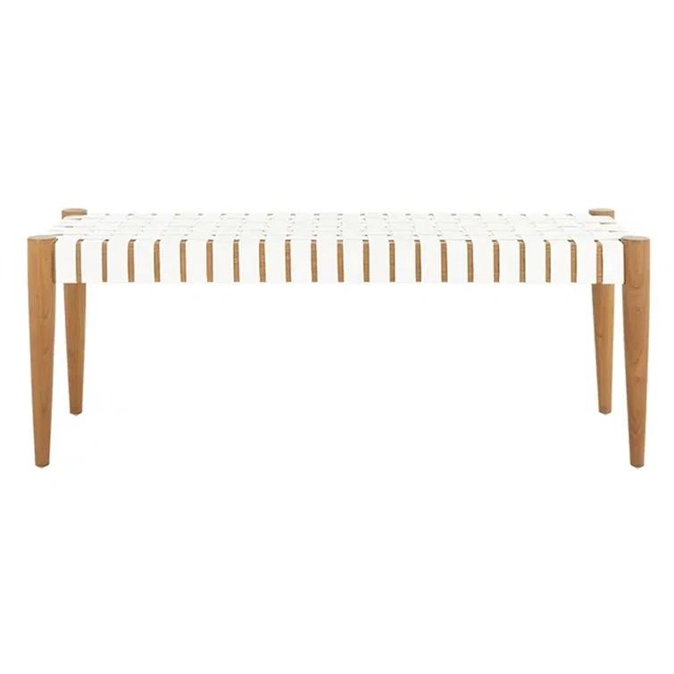 Orin 47" Woven Leather Bench