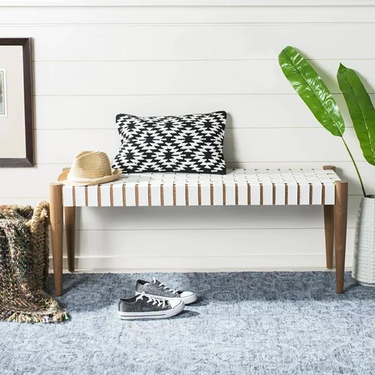Orin 47" Woven Leather Bench