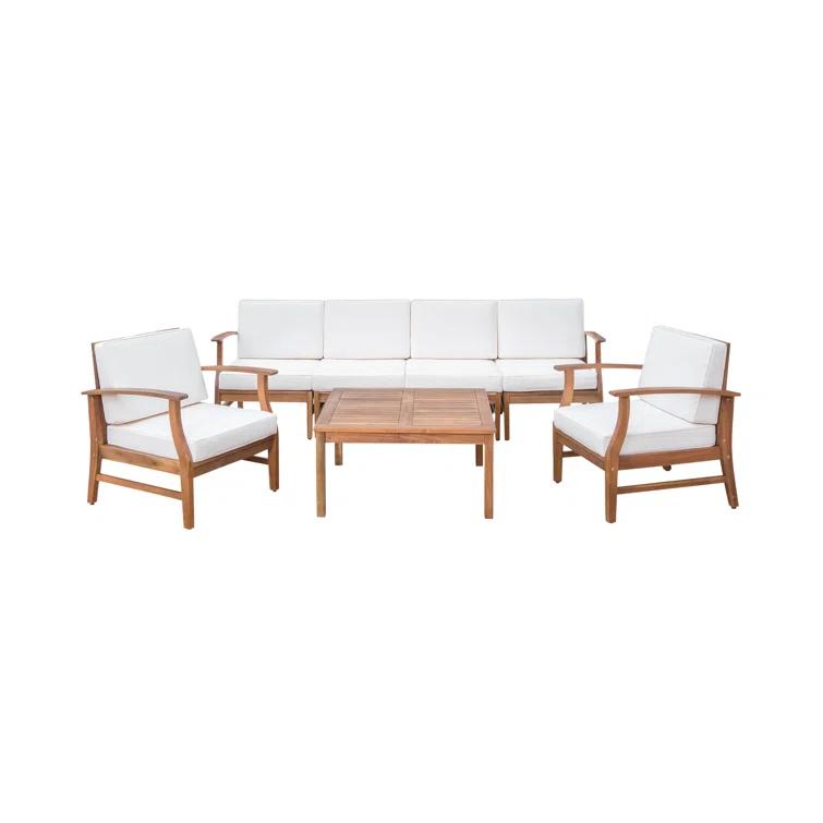 Highland Dunes Hulda 7 Piece Sectional Seating Group with Cushions