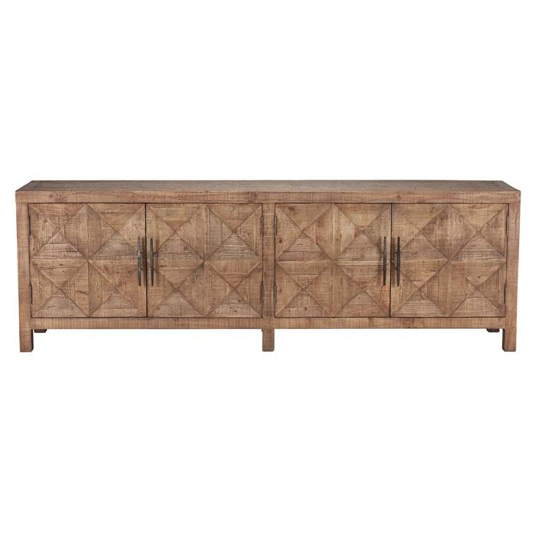 103.5'' Beige Pine Transitional Sideboard with Iron Hardware