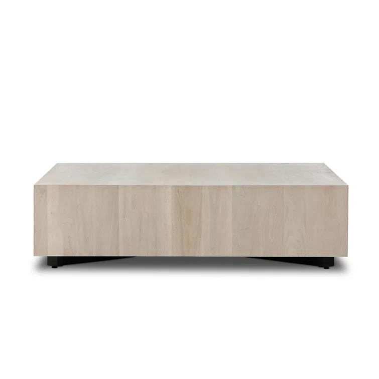Ashen Walnut Square Wood Coffee Table with Storage