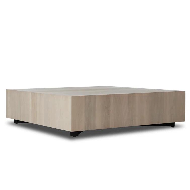 Ashen Walnut Square Wood Coffee Table with Storage