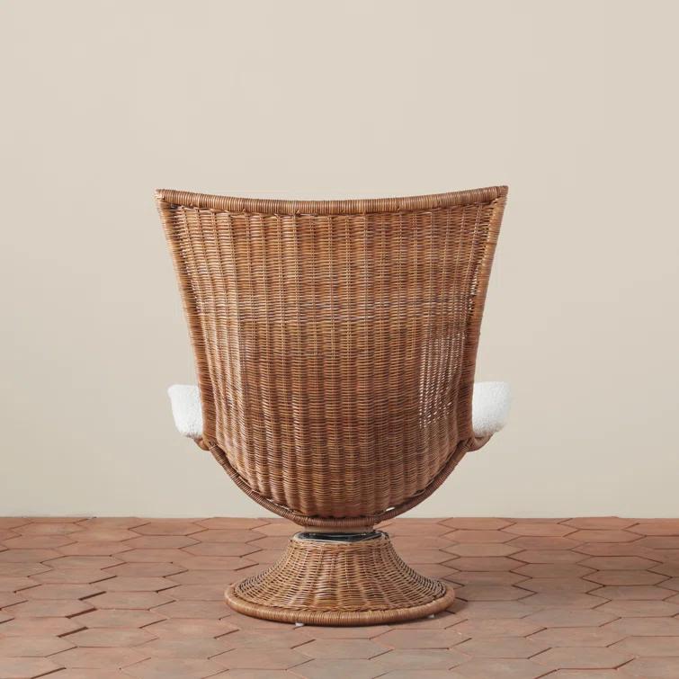 Woven Healdsburg Swivel Chair in Rattan | Perigold