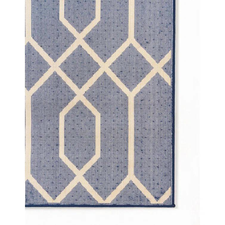 Glam Navy Blue Gold Area Rug