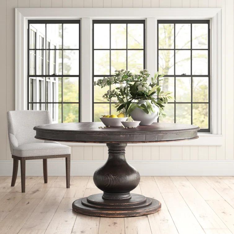 Dadeville Pine Round Solid Wood Dining Table