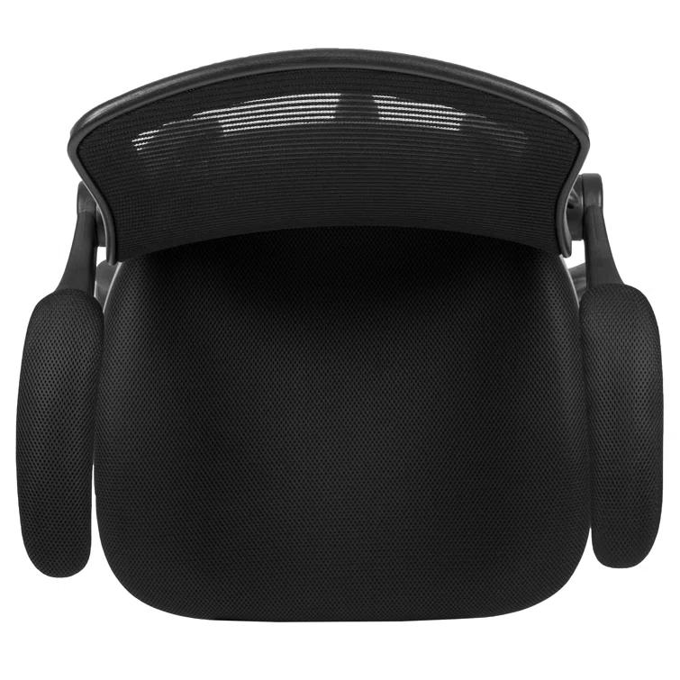 Mid-Back Mesh Ergonomic Drafting Chair with Foot Ring and Flip-Up Arms